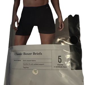 NWT 5 pack black XL Boxer Briefs